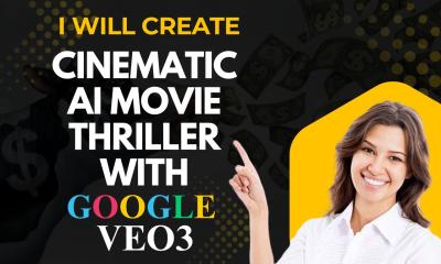 I will create cinematic AI video movie thriller with VEVO 3 Google VEVO 3 Runway Sora AI
