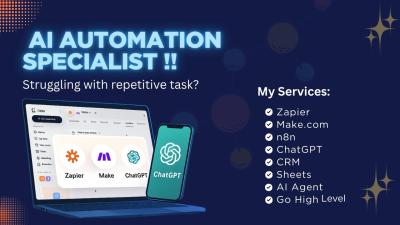 I will build n8n automation and AI agent workflows with GHL, Make