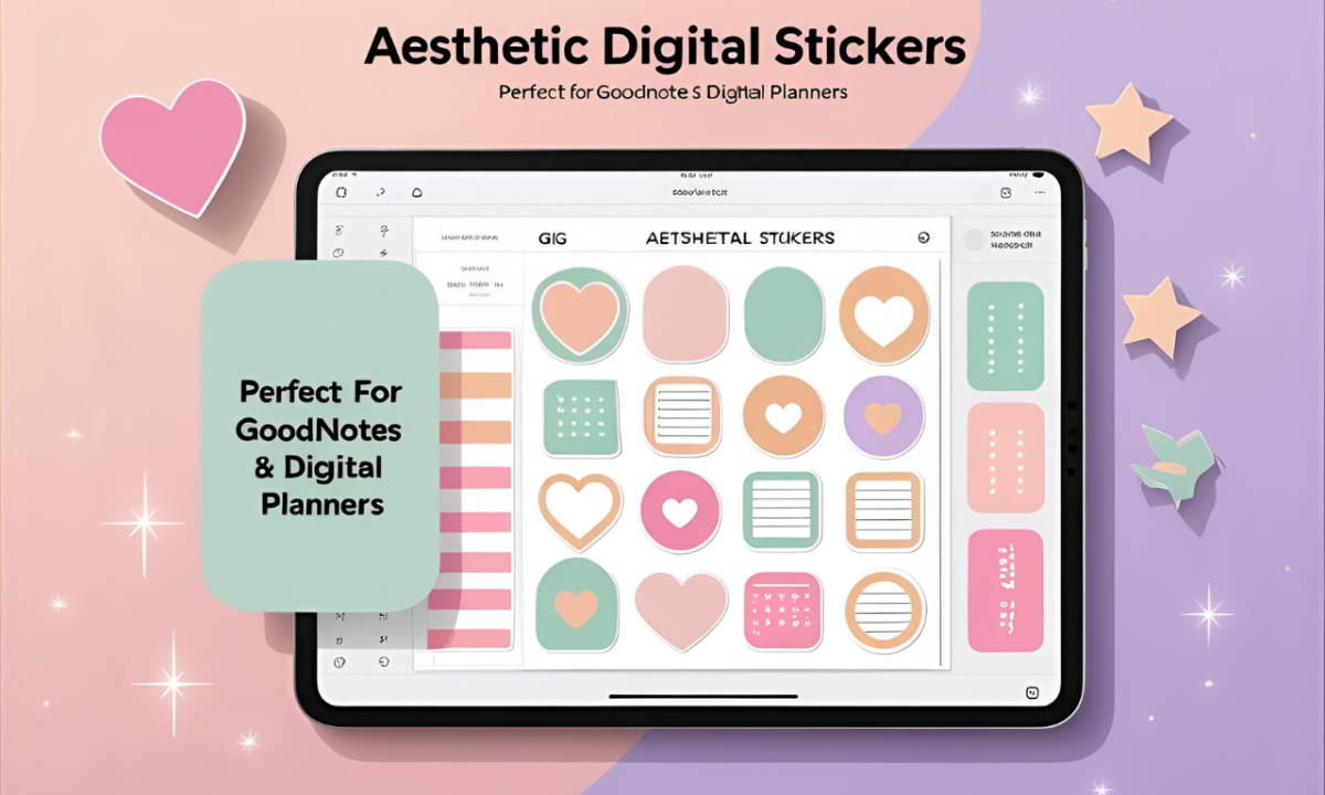 I will create aesthetic digital planner stickers for Goodnotes