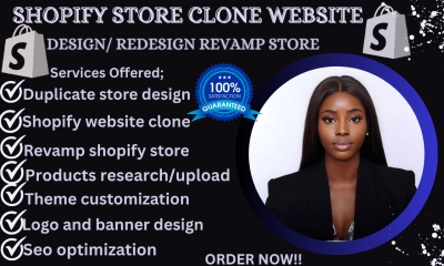 I Will Clone Shopify Store, Duplicate, Revamp, Edit, Update and Redesign Shopify Store