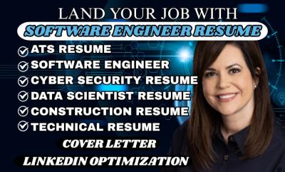I Will Write Software Engineering Resume, IT, Tech Resume Writing for USA Jobs