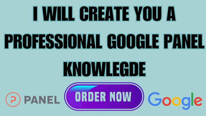 I Will Do a Google Knowledge Panel for Personal and Business Use