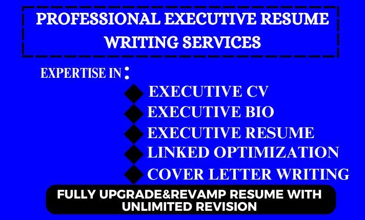 I will write ATS Executive Resume, Federal Resume, Cover Letter, and LinkedIn Profile