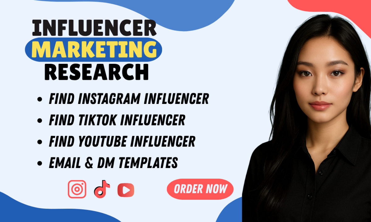 i will Find Instagram, YouTube, and TikTok Influencers List for Influencer Marketing or Your Unique Needs