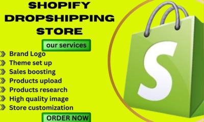 I will build a high converting Shopify store, Shopify dropshipping store, or website