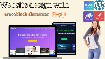 I will build website using Elementor Pro, Crocoblock, JetEngine, and Astra Pro