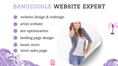 I will design a Bandzoogle or Music Glue site and merch store for musicians