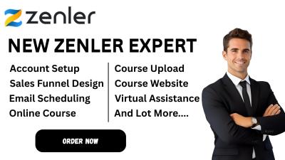 I will setup new Zenler course site, funnels, Zenler email automations, and more
