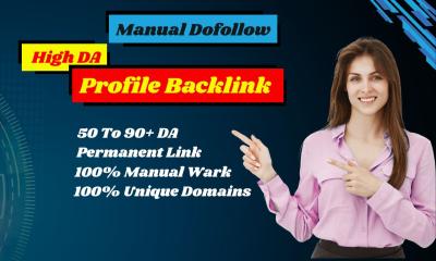 I will build powerful high DA dofollow profile backlinks