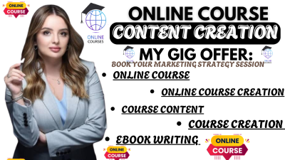 I Will Create Online Course Content, Course Creation, and Ebooks for Your Online Business
