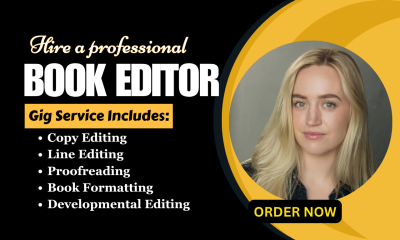 I Will Proofread, Edit Romance, Self-Help, Fantasy Fiction Book & Provide Developmental Editing