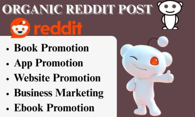 I will do Reddit post for ebook, AI app, IPTV ecommerce business, SaaS product website