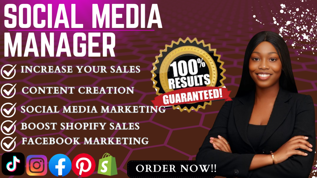 I will be your social media marketing manager and content creator