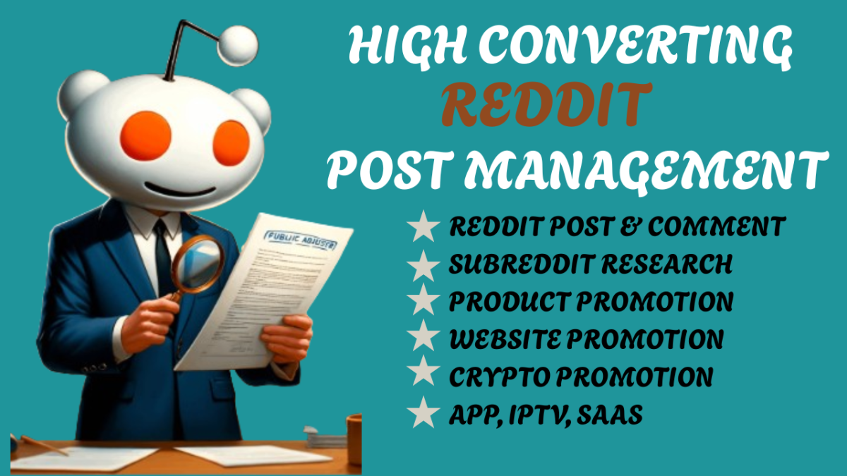 I will do Reddit post management for AI website, IPTV app, game, eCommerce, SaaS product