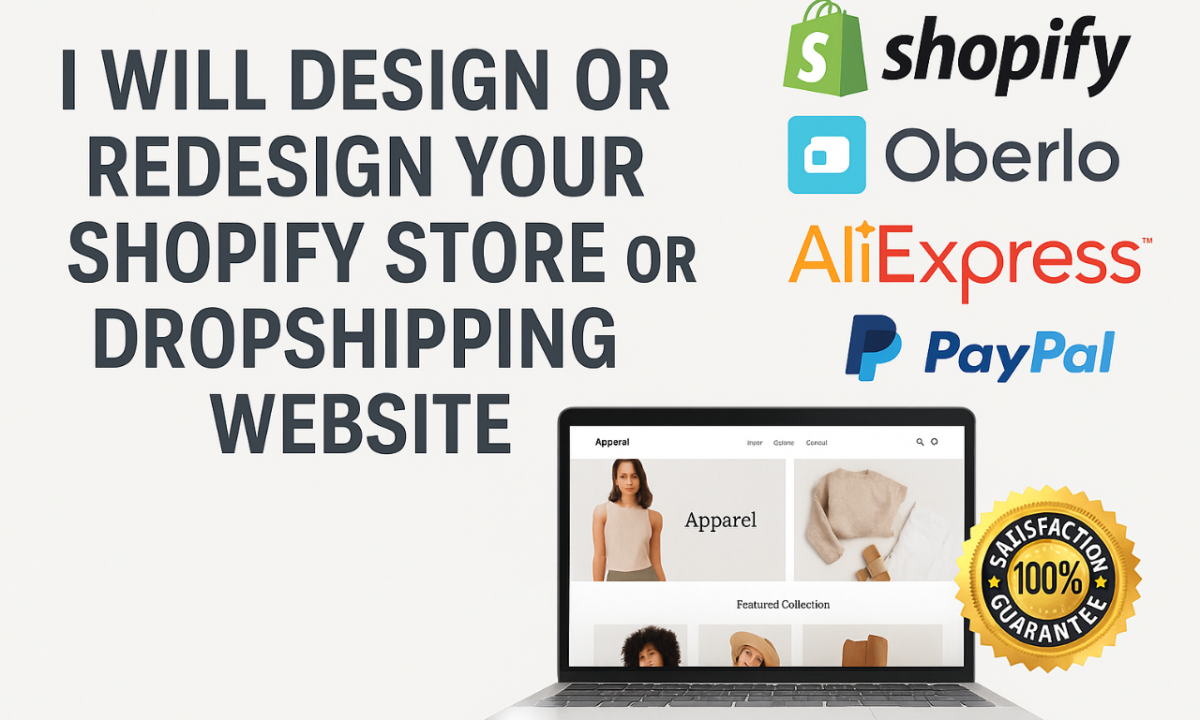 I will design or redesign your Shopify store, dropshipping store, or Shopify website
