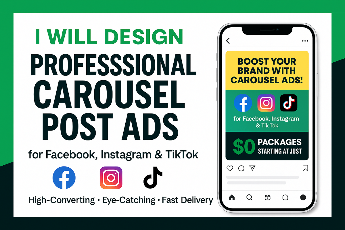 I Will Design Professional Carousel Post Ads for Facebook, Instagram, and TikTok