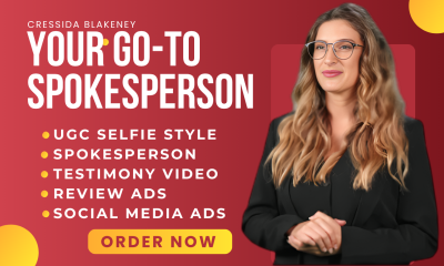 I will create professional UGC selfie style spokesperson testimony video review ads