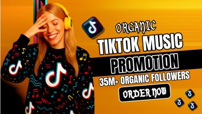 I will manage to grow and promote your music to 35m real and organic tiktok followers