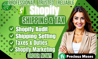 I will do Shopify shipping and tax setup, Shopify tax, duties, and virtual assistant services