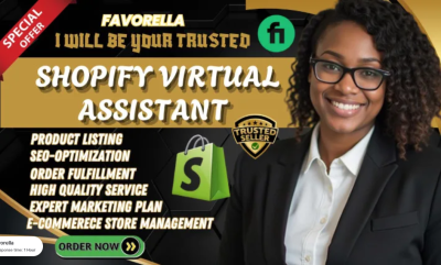 I will Shopify Virtual Assistant, Boost Shopify Sales, Shopify Marketing Store Manager