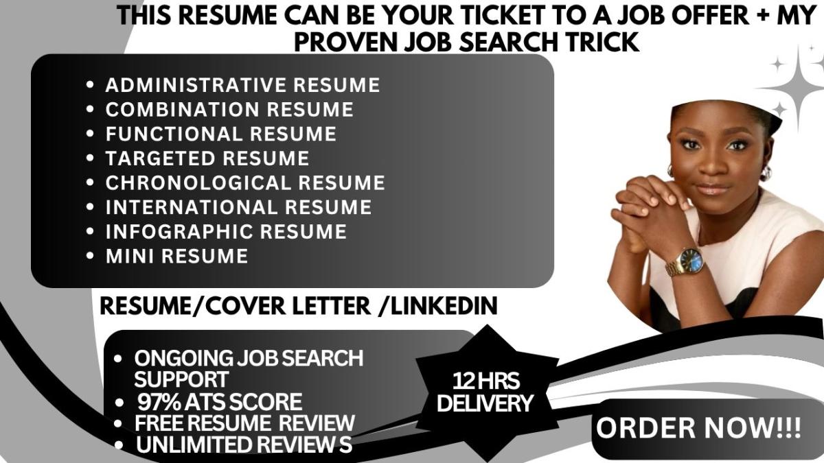 I Will Write Beautiful Admin, Combination, Functional, Chronological Resume