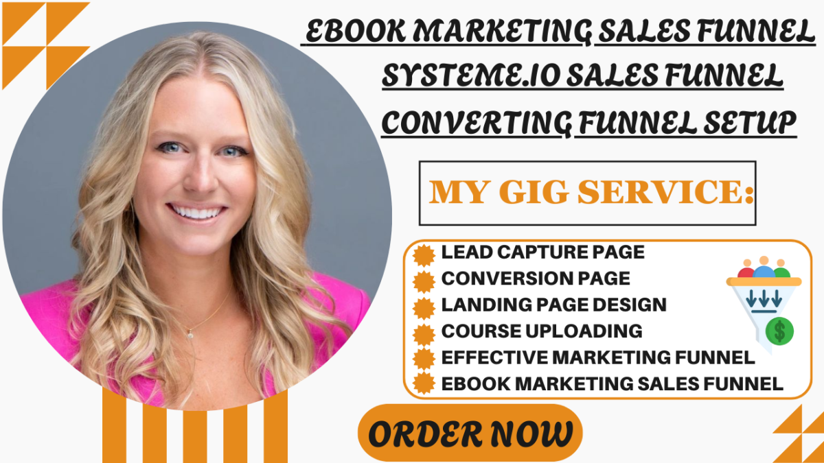 I will create an effective ebook marketing sales funnel using Systeme.io