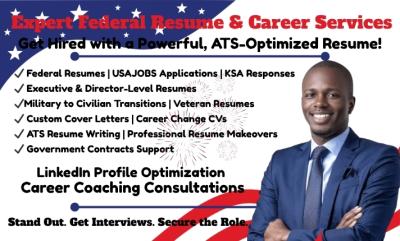I will write USAJOBS Federal Resume, Executive Resume, Government Resume, and Cover Letter