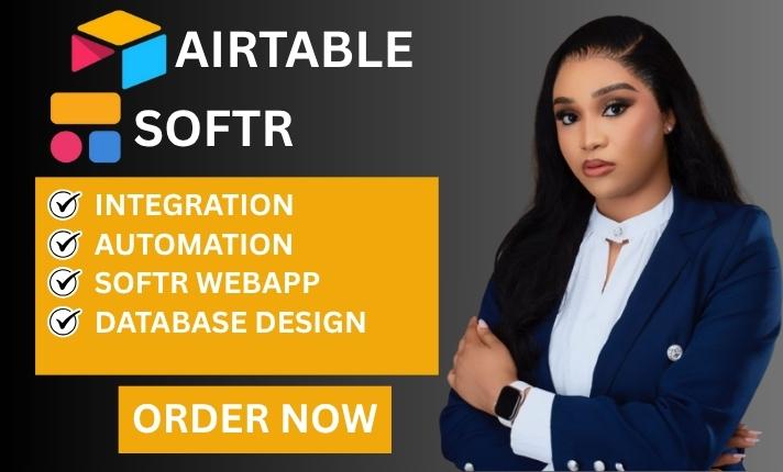 I will setup Airtable, Airtable Database, Softr Webapp Design, and Airtable Automation