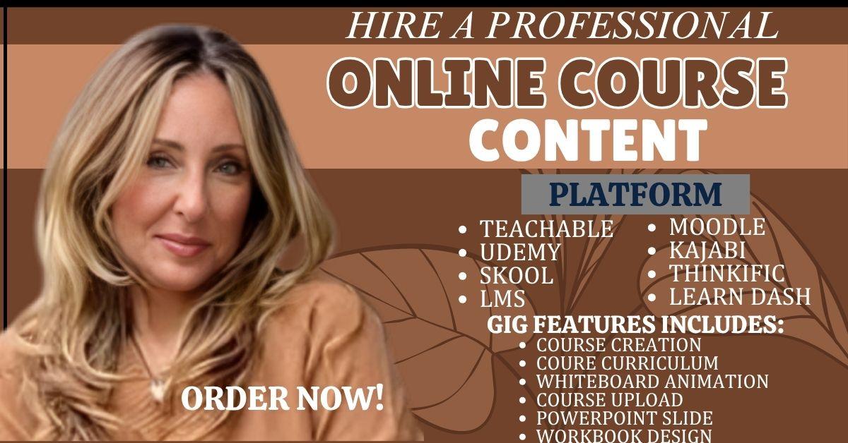 I will create lesson plan Udemy course video course creation Thinkific course curriculum