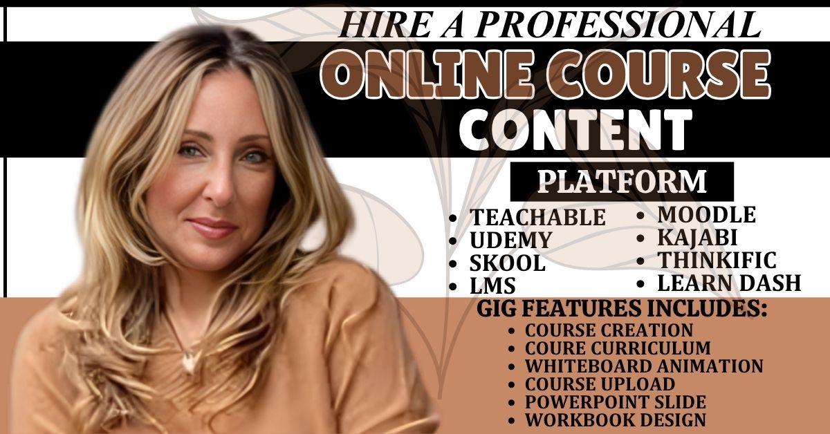 I will build your online course from scratch for Udemy, Thinkific, Kajabi course upload