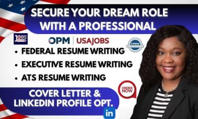 I will write federal resume writing for USAJOBS, executive resume writing, cover letter