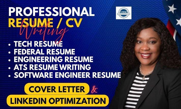 I will write software engineer resume, tech resume federal resume writing for USAJobs
