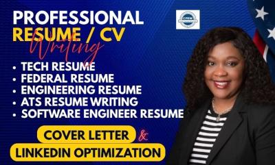 I will write software engineer resume, tech resume federal resume writing for USAJobs