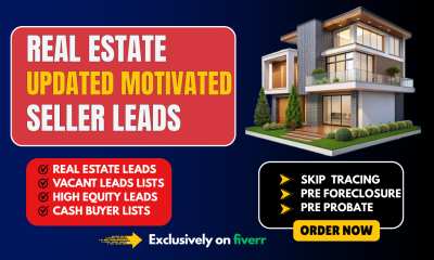 I will do cash buyer motivated seller real estate leads generation with skip tracing
