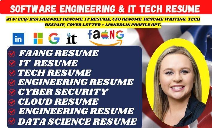I will write ATS Software Engineering Resume, Engineering Resume, Tech and IT Resume