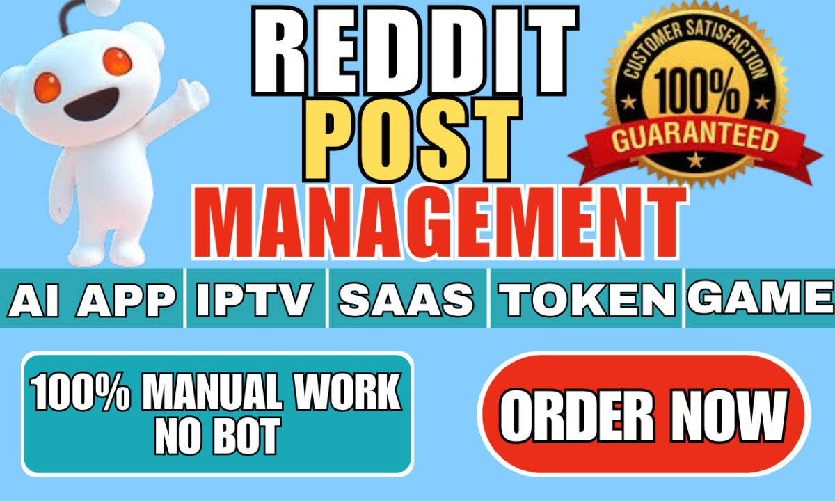 I will do manual Reddit promotion for your crypto, AI app, business website, IPTV, SaaS