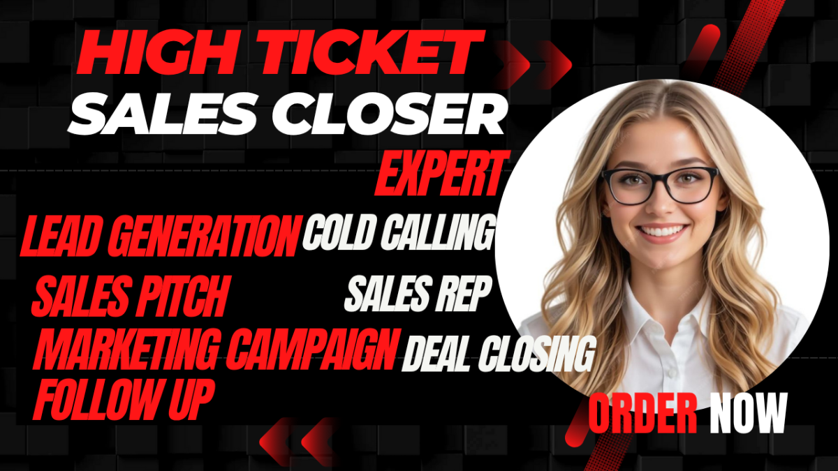 I Will High Ticket Sales Closer, Sales Agent, Salesperson, Appointment Setting, Sales Rep