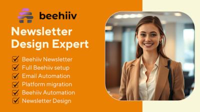 I will setup beehiiv account, beehiiv ai newsletter design, beehiiv automation