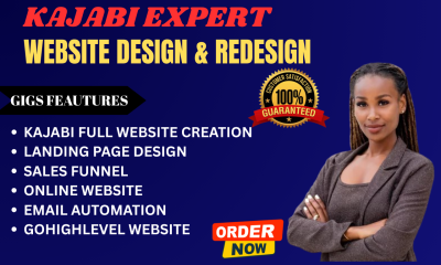I will Kajabi website design, GoHighLevel website sales funnel, Kajabi website podia