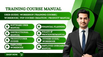 I will write, design PDF training course manual, course content, workshop, user guide