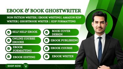 I will be your non fiction ghostwriter, amazon KDP ebook writer and ghost book writer