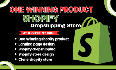 I will create one product Shopify store, Shopify dropshipping store