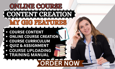 I Will Create Online Course Content, Ebook, Online Course Creation & Course Curriculum