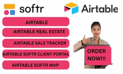 I will Airtable Real Estate, Airtable Sales Tracker, Softr Client Portal, Softr MVP