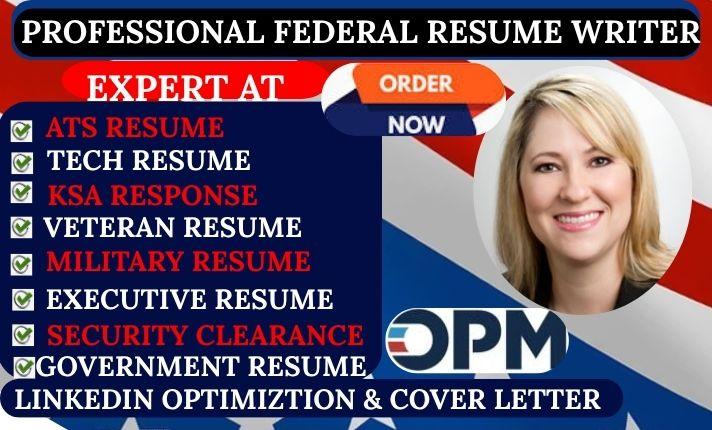 I will write federal resume, executive resume, military and government resume for USA jobs