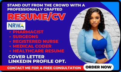 I will write healthcare resume, medical, RN nurse, pharmacist, surgeon, dentist, UK CV