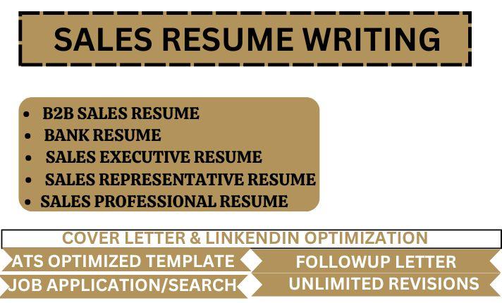 I will write a professional B2B sales resume, bank resume, sales executive resume