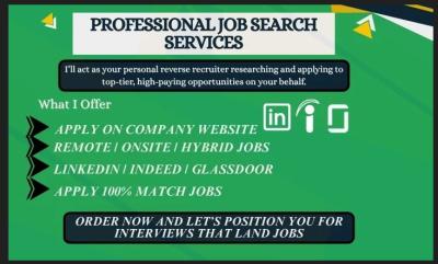I will search and apply for remote onsite jobs application and be your reverse recruit