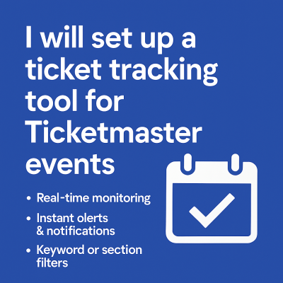 I will build ticketing bot, Ticketmaster, Chelsea, Real Madrid, Queue It, Liverpool