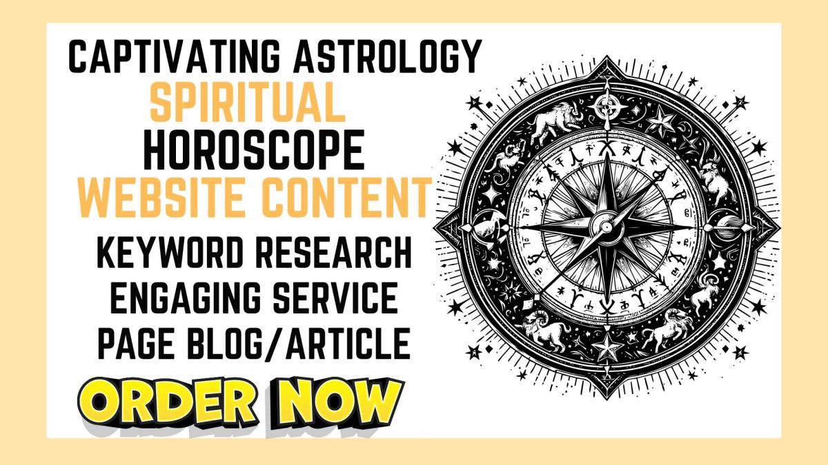 I will write you captivating spiritual astrology horoscope yoga SEO website content